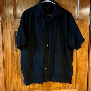 Men’s Banana Republic Black Linen Short Sleeve Polo